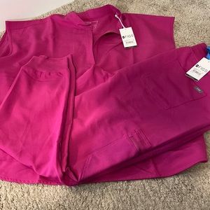 Figs Jogger Scrub Set, size XL, color Raspberry Sorbet